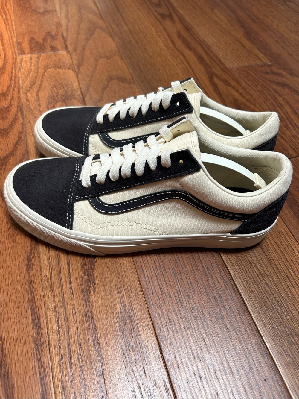 Vans Old Skool "Phantom" navy suede cream canvas size 8.5 women size 7 men - Picture 3 of 8